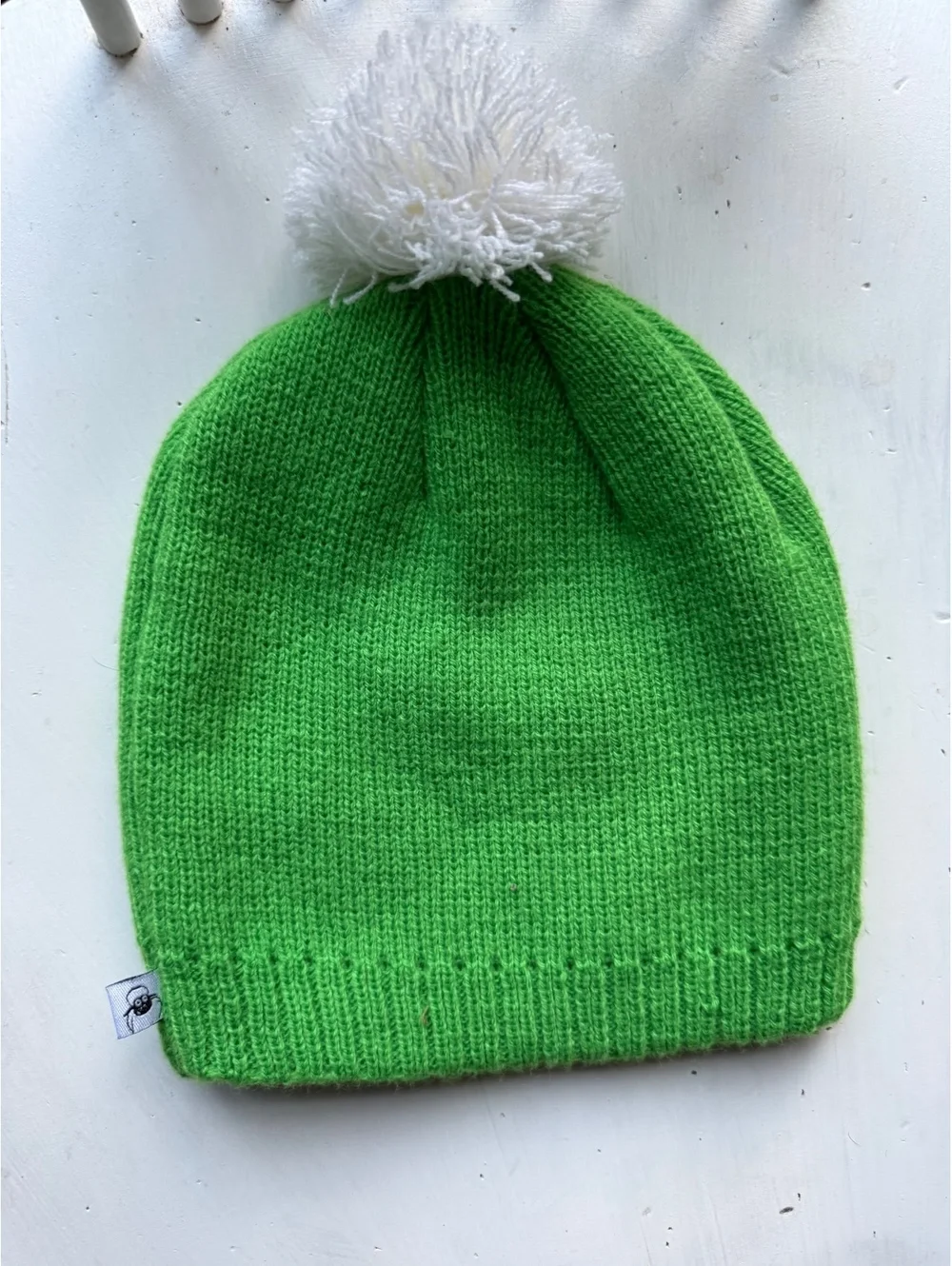 Traditional Craftwear Green Wool Beanie Hat with Sheep Pom Pom
